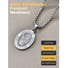 U7 St. Christopher Necklace with Stainless Steel Box Chain Oval
