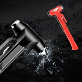 WONDER POINT Car Window Breaker, Glass Breaker and Seatbelt Cutter, Emergency Car Glass Safety Hammer, Window Punch Seatbelt Cutter for Family Rescue & Auto Escape Tools(Black)