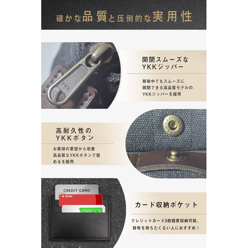 Flechazo Men's Shoulder Bag Messenger Bag Thick Canvas Growing Genuine