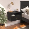 Prepac Transitional 1 Drawer Floating Nightstand With Open Shelf, 15"D