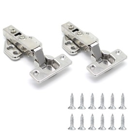 2-Piece Cabinet Door Hinges with Custom Screws,Soft Close Hinges, Full Coverage Silent for Bedroom Wardrobes, Bathroom Door Hinges, Dining Rooms
