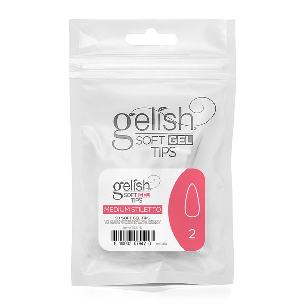 Gelish Soft Gel Tips, Medium Stiletto Size 2, 50 ct.