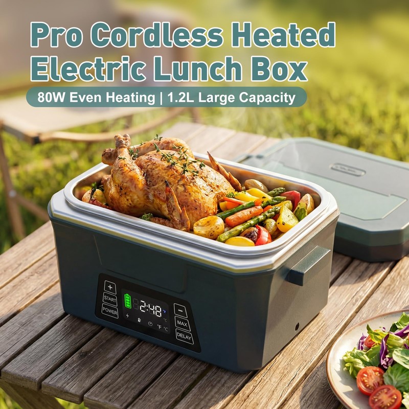 Vingud 1.8L Replacement Stainless Steel Container Electric Lunch Box (Model: