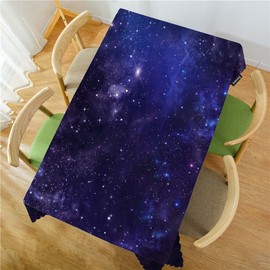 Swono Tablecloth Galaxy Universe, Starry Night Sky Stars Outer Space Table Cloth for Kitchen Dining Tabletop Decoration Parties Weddings, 52 X 70 Inch Rectangle Tablecloth