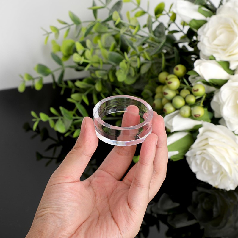 BTSKY 12Pcs 45mm Transparent Sphere Round Stands Baseball Holders -