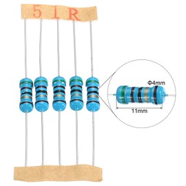 PATIKIL 105pcs Metal Film Resistor Assortment Kit 10 Ohm - 91 Ohm, 21 Values 1W 1% Tolerance for DIY Projects Experiments