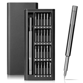 25 in 1 Premium Precision Screwdriver Set, Sturdy Small Screwdriver Set with Phillips Head & Flathead, Magnetic Mini Screwdrivers Kit for Fixing Electronics, PC and Eyeglass Repairing Household DIY Work