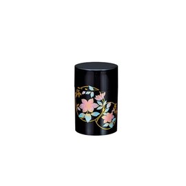 Nakatani Brothers Shokai Yamanaka Lacquerware Tea Caddy (with inner lid), Black, Tetsusen 37-3413