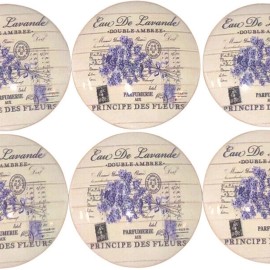 Not Available Set of 6 French Lavender Wood Cabinet Knobs - 1.5" Wide White 1.5" Wide