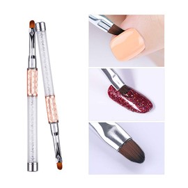 WOKOTO 1 Pcs Rose Gold Acrylic Nail Brush For Manicure Nail Art Painting Detail Brushes, Professional Nail Art Brush Set For Acrylic Application Polish UV Gel Builder Set Brush Tool