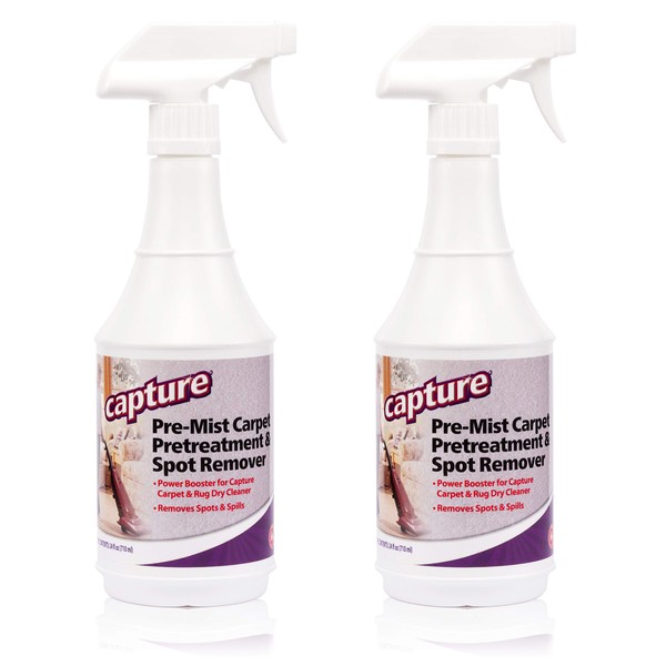 Capture Pre-Mist Soil Release for Carpet Dry Cleaner - Carpet Cleaning Pre Spray - Loosen Juice, Coffee & Wine Spill and Tough Rug Stains Eliminator - Multi-Purpose Cleaning Essentials (2 Pack)