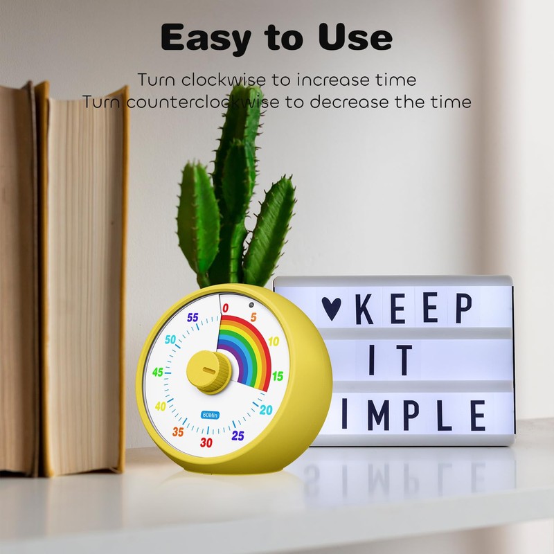 Visual Timer for Kids, 60-Minute Countdown Timer for Classroom Office
