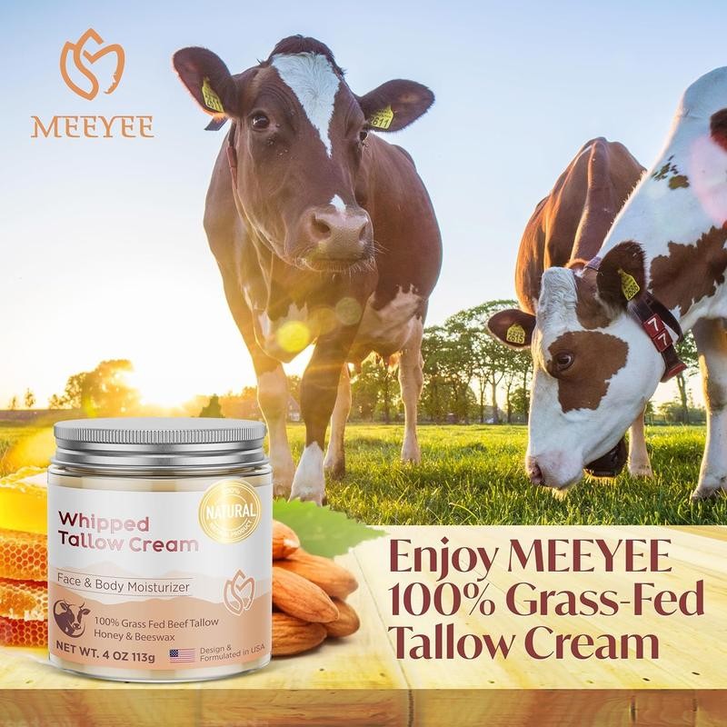 Beef Tallow & Raw Honey Balm: Grass-Fed, Unscented Moisturizer for