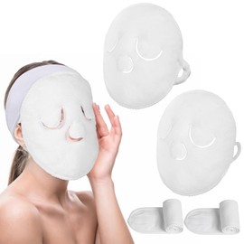 Toalla Vapor Facial, Paquete De 4 Mascarillas Reutilizables De Toalla Facial Con Lavado Facial Diadema Compresa Frío Caliente Toalla Vapor Facial Hidratante Cuidado De Belleza