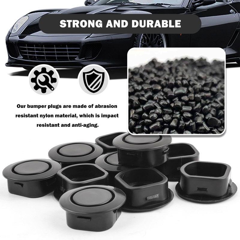 10PCS Car Rear Bumper Plugs for Radar Hole,Durable Bumper Hole
