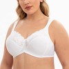 CASOLACE Women's Full Coverage Plus Size Lace Seamless Underwire Minimizer