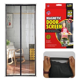 Magnetic Fly Screen for Door 210 x 100cm, Black Curtain Fits for Door, Magnetic Screen Doors, Powerful Magnet, Summer Ventilation Keep Away from Mosquitoes Insects