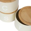 Harbour Housewares Stackable Tea Coffee Sugar Canisters with Bamboo Lids