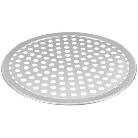 Hemoton 8 Inches Pizza Pan Even Heating Accessories Non Stick Tray Kitchen Tools Plate Hole Home Mold Baking Bakeware Perforated Aluminum Alloy Kitchen Gadget