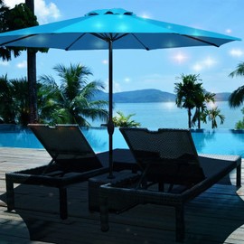 10 Ft Umbrella Canopy Replacement 8 Ribs/6 Ribs, Patio Umbrella Cover Canopy Replacement Top, Fade Resistant Tear Resistant Outdoor Table Market Umbrella Canopy For Lawn Garden Backyard Sand & Pool