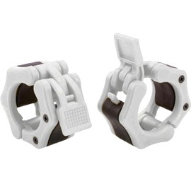 HACUBA FITNESS Olympic Barbell Clamps Collars Quick Release Pair Weight Clips for 2 inch Barbell WHITE