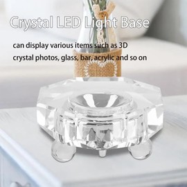 SHANDERBAR Crystal LED Light Base，3D crysta Light Base for Glass Art, Multicolor Color Light Stand for Crystal Display Base - Octagon Base