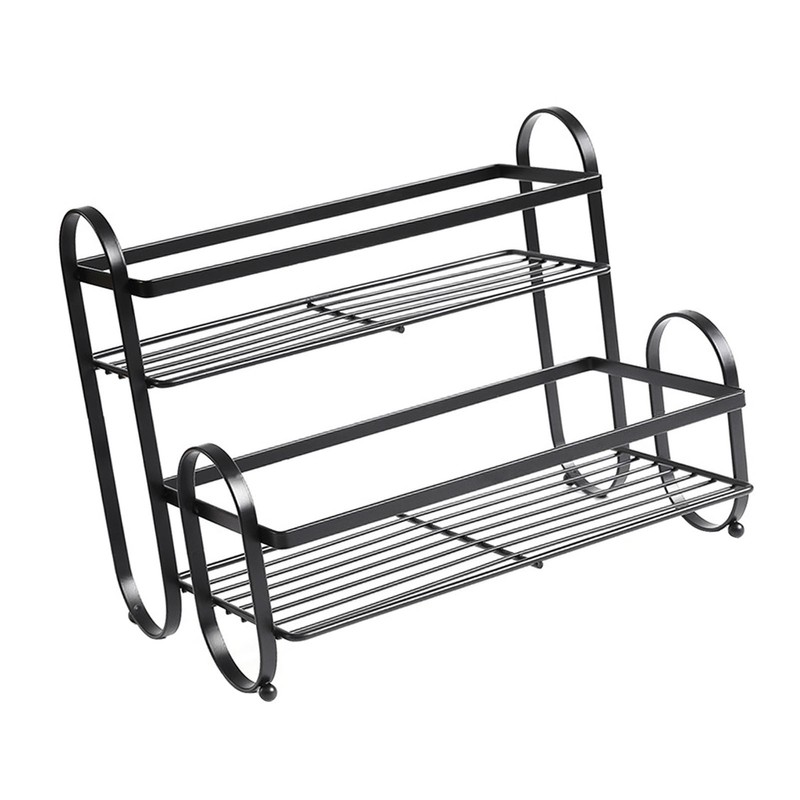 Metal Desktop Storage Rack 2 Tier Prevent Slip Multifunction Metal