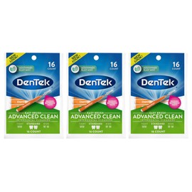 DenTek Easy Brush Interdental Cleaners, Standard Between Teeth Brushes, Plaque Control, Dental Picks for Oral Care, 16 Count (Pack of 3)