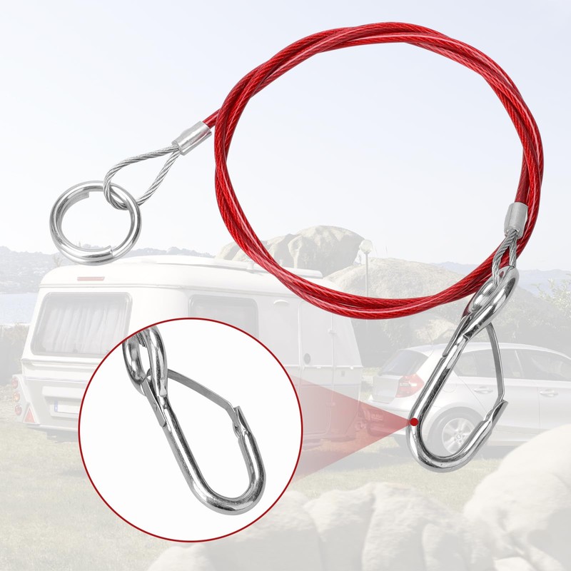 Pack of 2 Breakaway Ropes, Red, 1 Metre Brake Cable,