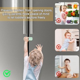 Niuoppy Cupboard Locks for Children, 6PCS Child Safety Cabinet Locks, Child Proof Cupboard Locks, Child Proof Refrigerator Door Lock, Safety Lock for Cupboard, Dishwasher, Fridge (Light Green)