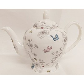 Fromeuropewithlove Secret Garden Teapot Fine Bone China 20oz Flowers Butterflies Bees Small Teapot Hand Decorated in UK