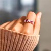 ALRNBY Pink Ring for Women Dimond Band Ring Irregular Pink
