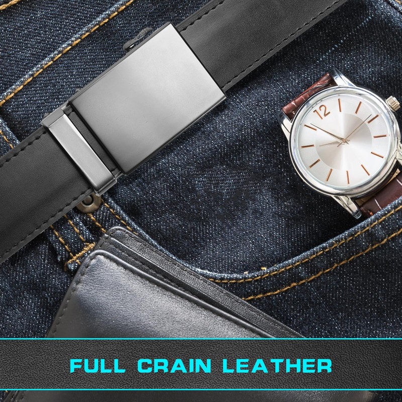 Nelbons Men's Belt Ratchet Belt Automatic Buckle for Men Suit