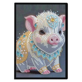 DCIDBEI Diamond Painting Notebook Pig A5 Blank Diamond Painting Notebooks Writing Book Diamond Painting Notebook Diamond Painting Daily Sketchbook Diary Birthday Gifts 50 Sheets