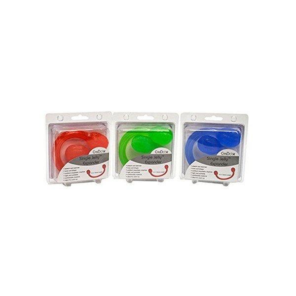 Cando Fitness Gym Jelly Expander Single Exerciser 3-Piece Set Red, Green, Blue