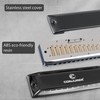 CONJURER Chromatic Harmonica Valveless for Kids Adult Beginners 12 Hole
