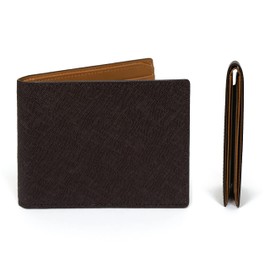 maskfactory stwees bifold leather wallets - Ultra slim, RFID, Front pocket, slim, ID window, Brown, Slime Fashin