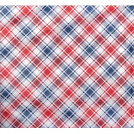 Elrene Home Fashions Americana Patriotic Red, White, and Blue Plaid Vinyl Flannel Back Tablecloth (52"" x 52"" Square), EHFAM001