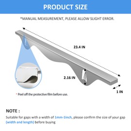 Tonhui Stainless Steel Stove Gap Covers, Kitchen Stove Counter Gap Filler, Range Trim Kit Stove Guard Counter Gap Cover Length 23.4" Heat Resistant for Years of Use - 2 PCS (Left and Right)