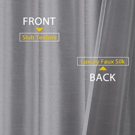 Chyhomenyc Uptown Faux Silk Silver Grey Curtains 84 Inch Length 2 Panels for Bedroom, Room Darkening Soft Shiny Fabric Rod Pocket Window Drapes for Living Room, Each 40x84 Inches, 7 FT