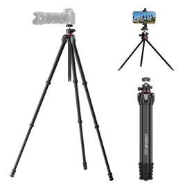 ULANZI TZ01 Carbon Fiber Tripod 64.2inch, 2-in-1 Detachable Center Column Mini Tripod, Camera Stand with 360° Ball Head, Uka Quick Release, 2.43lb Lightweight Travel Tripod for Camera/Phone