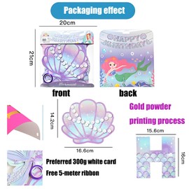 HXJFGDM Mermaid Birthday Decoration Garland Happy Birthday Banner Children's Birthday Mermaid Party Decoration with Shells & Mermaid Tail