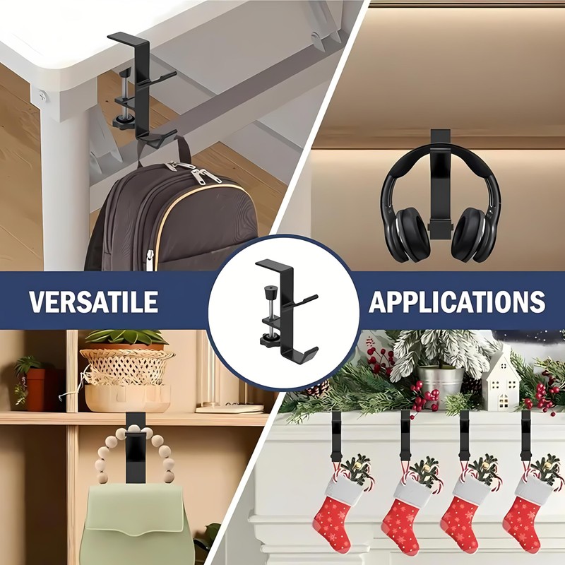 FENRISOLUTE 2-in-1 Adjustable Christmas Stocking and Garland Hangers, Heavy Duty