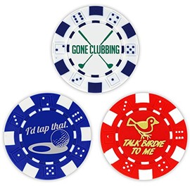 DA VINCI Golf Ball Marker Poker Chip Collection, 11.5 Gram Striped Chips (3-Pack-A)