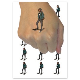 School Loner Skater Boy Punk' Temporary Tattoo Water Resistant Fake Body Art Set Collection - 54 1" Tattoos (1 Sheet)