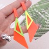 Retro Geometric Double Triangle Long 80's Dangle Drop Earrings (Orange)