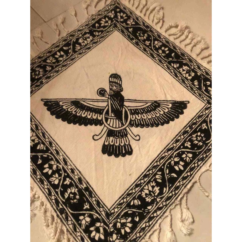 Silk Road INT Farvahar Ahura Mazda tapestry wall hang hand