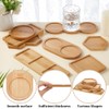 WEBEEDY 8 Styles Bamboo Coasters Blank Base Trays Fillable DIY