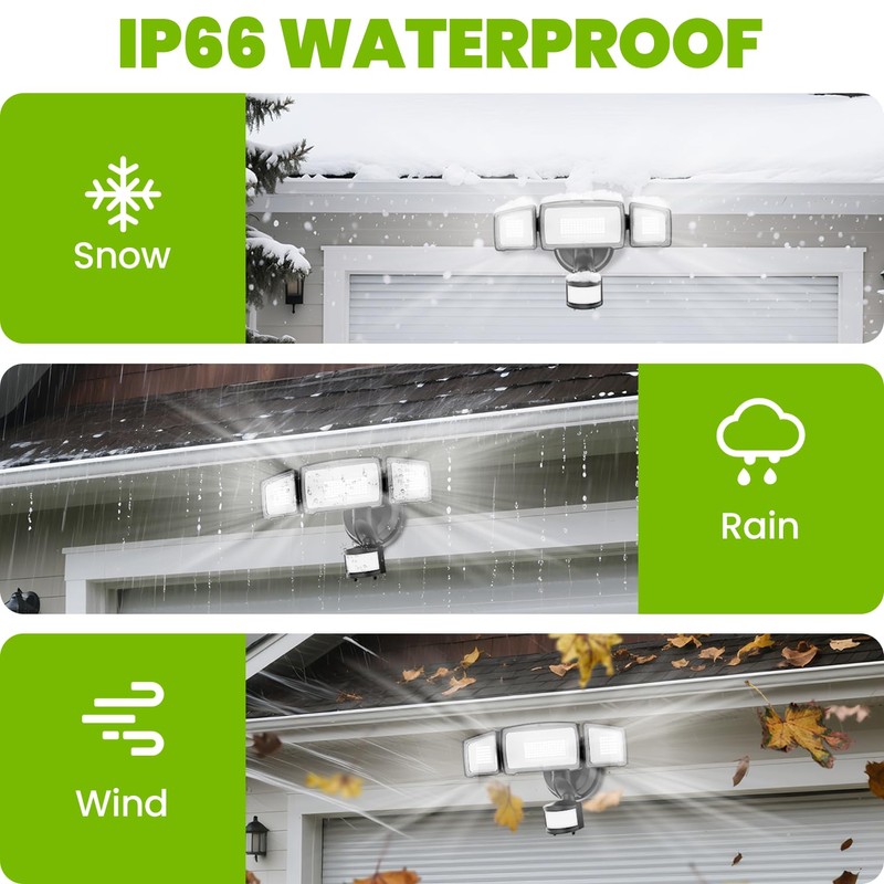 MAGAGUVU 100W Flood Lights Outdoor, 9000LM LED Security Light Motion