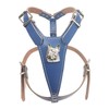 M&D Beautiful Blue Leather Dog Harness Medium Size with French